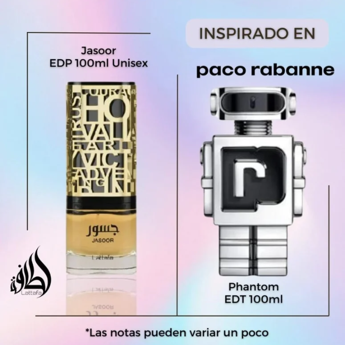 LATTAFA- Jasoor EDP 100ml Eau De Parfum Unisex Perfume Árabe - Imagen 3