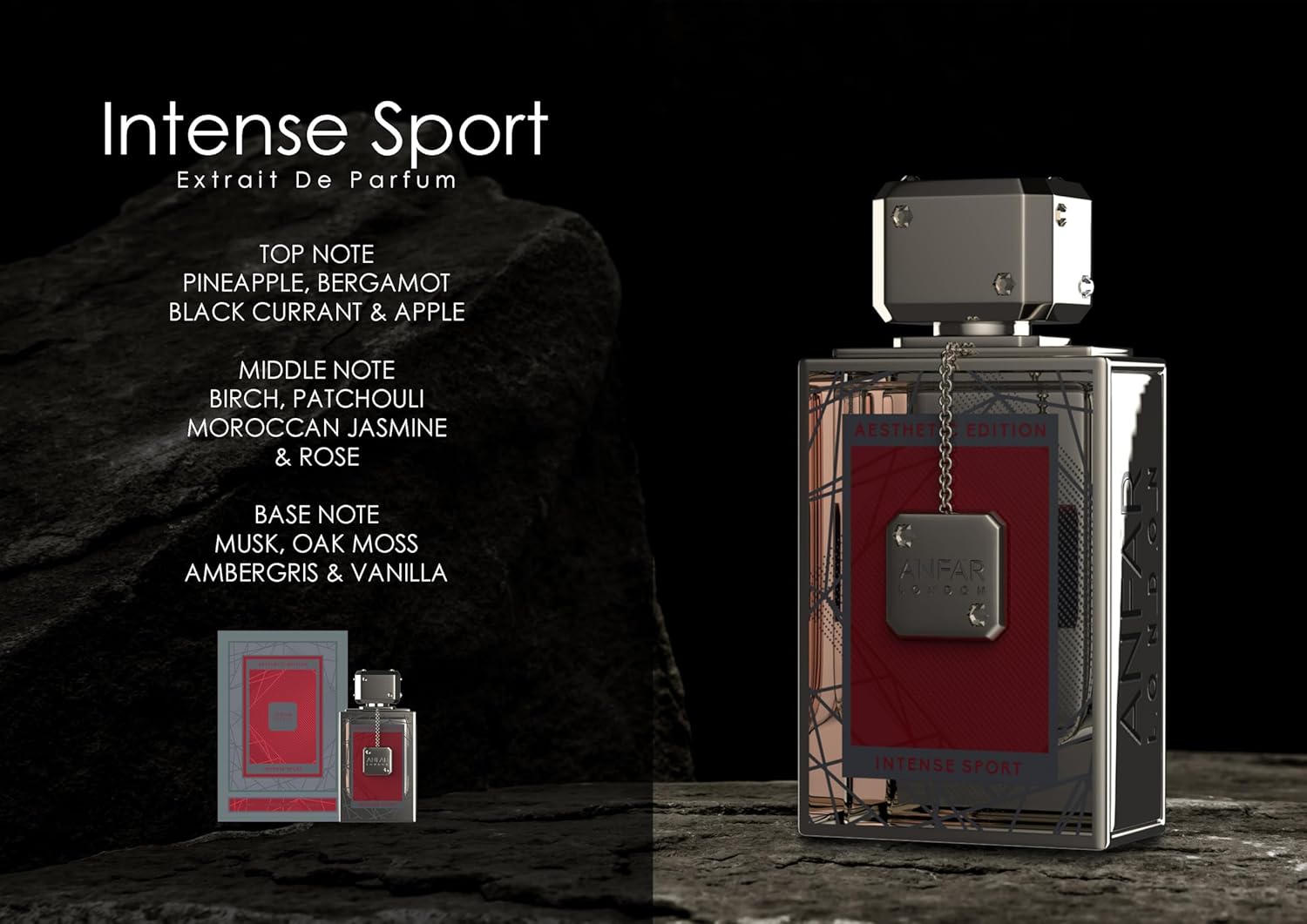 ANFAR LONDON-Intense Sports Extrait De Parfum 100ml Para Hombres - Imagen 6