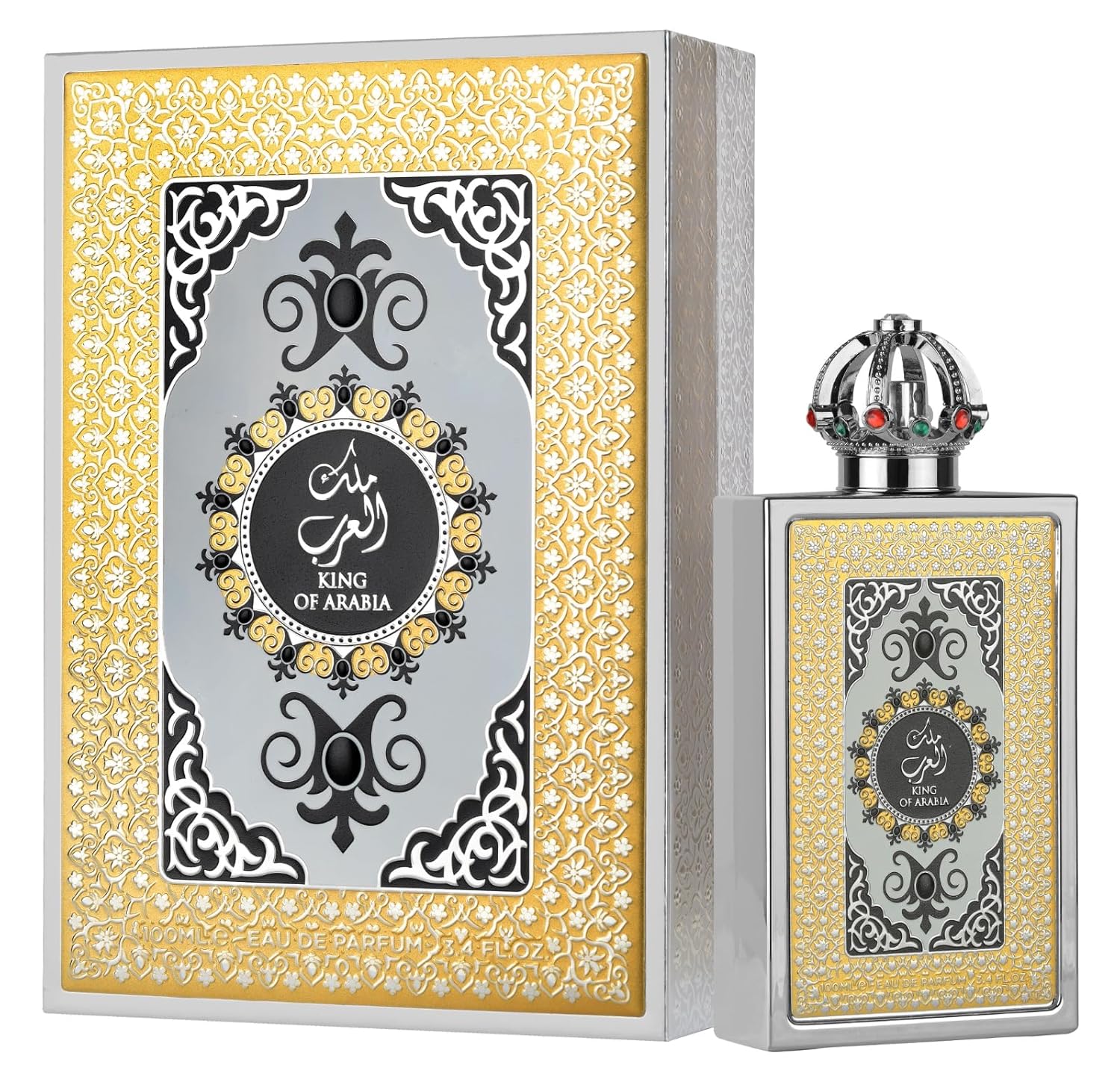 LATTAFA- King Of Arabia Eua De Parfum 100ml+20ml+Parfum Spray 200ml(Set 3 Piezas) Para Hombres - Imagen 3